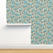 Woodland Hydrangea  - Large - Linen and capri blue