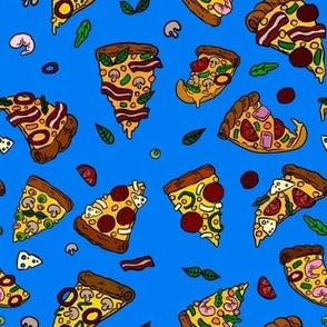 Pizza on Blue