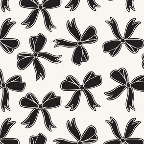 Cute Black and White Bows Fabric Home Decor Wallpaper