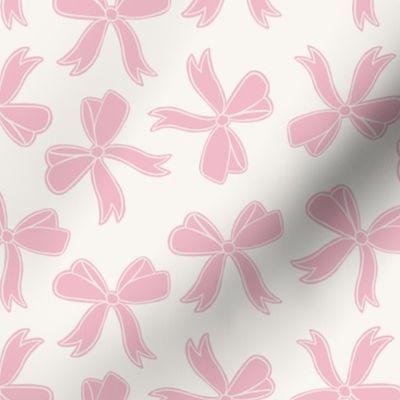 Cute Pink and White Bows Fabric Home Decor Wallpaper