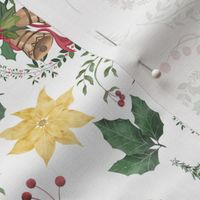 Watercolor Christmas Plants on white