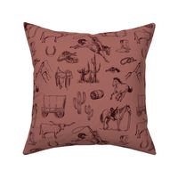 Burgundy on Sonoma Cowboy Toile de Jouy