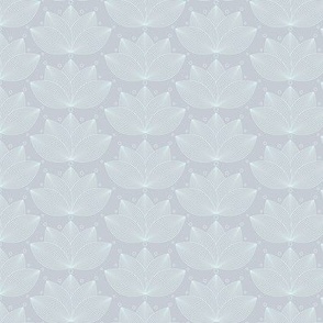 serene lotus flower geometric line drawing in blue gray