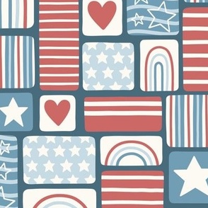 Patriotic Tiles in Muted Colors (Medium Scale)