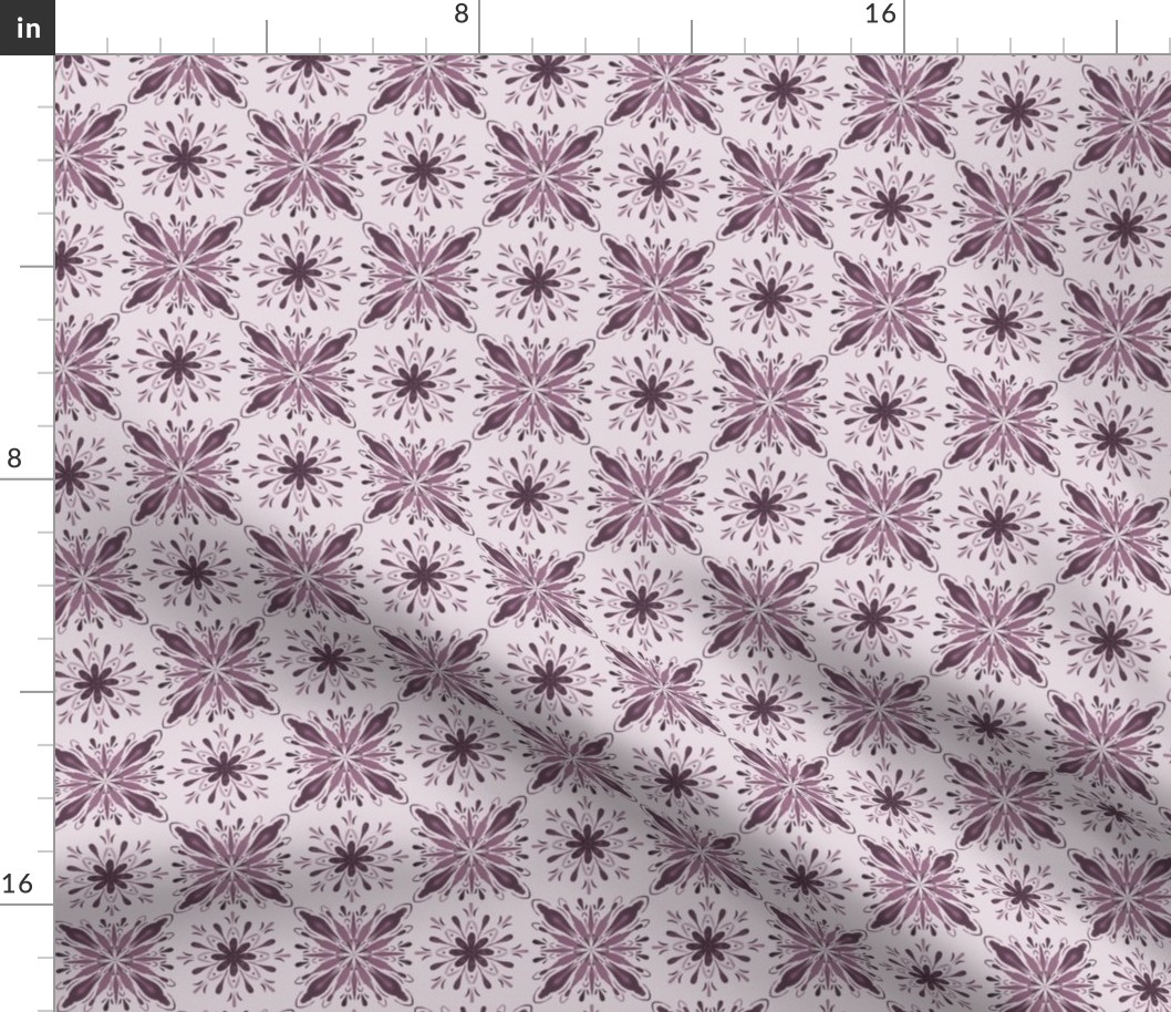 Garden Charm Tiles in Mauve - 2x2 motifs