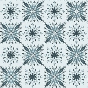 Garden Charm Tiles in Smokey Blue - 2x2motif