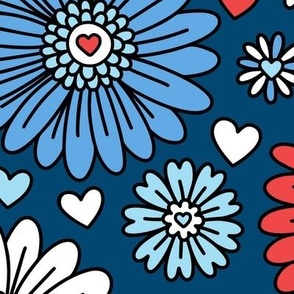 Patriotic Heart Floral (Large Scale)