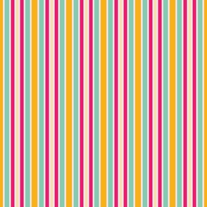 Mint Green, Yellow, and Shades of Pink Stripes - Psychedelic Stripes