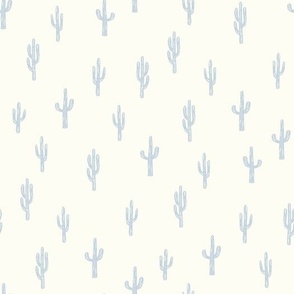 Western Cactus Mystic Plains Mini Cactus Blue white cream by Jac Slade