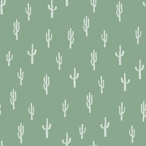 Western Cactus Mystic Plains Mini Cactus Grean White by Jac Slade