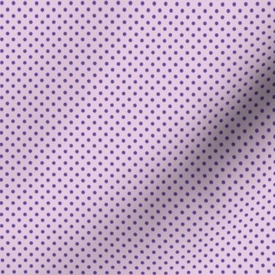 Dark Purple Polka Dots on Light Purple - Shades of Purple - Small Scale