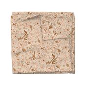 Western Paisley - Mystic Plains Western Boho Paisley Blush peach pink and Brown by Jac Slade