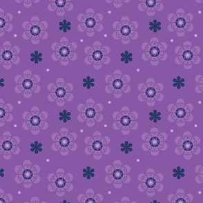 Dark Purple and Lavender Mandala Petals with Dots