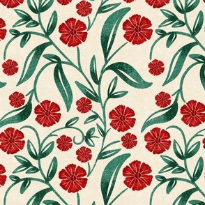 Green and red Christmas floral