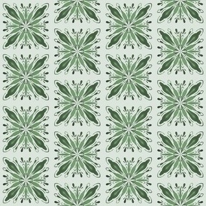 Garden Charm Solo Tile in Green - 2x2 motif