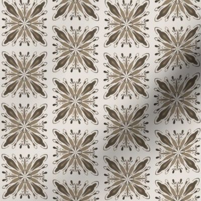  Garden Charm Solo Tile in Tan and Brown - 2x2 motif