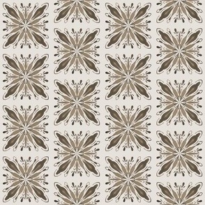  Garden Charm Solo Tile in Tan and Brown - 2x2 motif