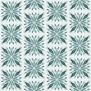 Garden Charm Solo Tile in Teal -  2x2 motif