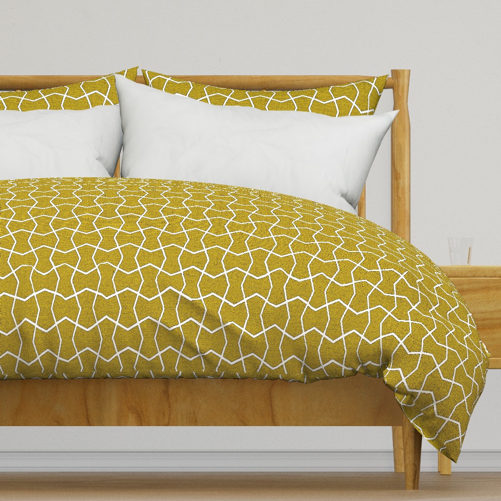 Geometric Design in  Golden Yellow w Texture