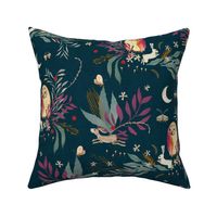 In the night garden - navy (medium)