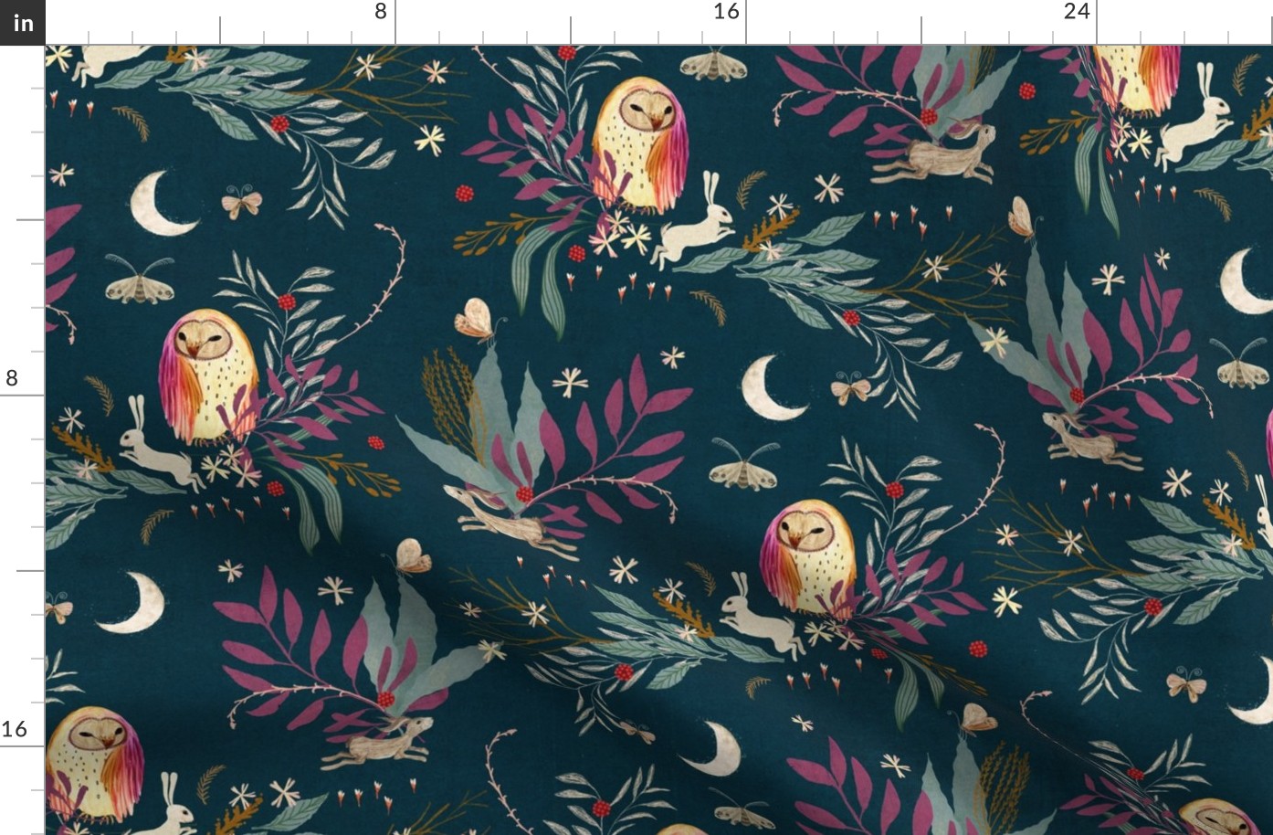 In the night garden - navy (medium)