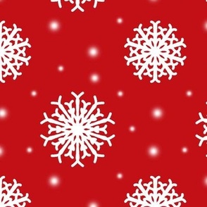 Christmas Red Snowflakes 