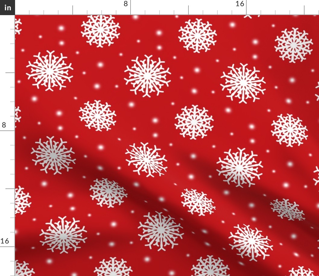 Christmas Red Snowflakes 