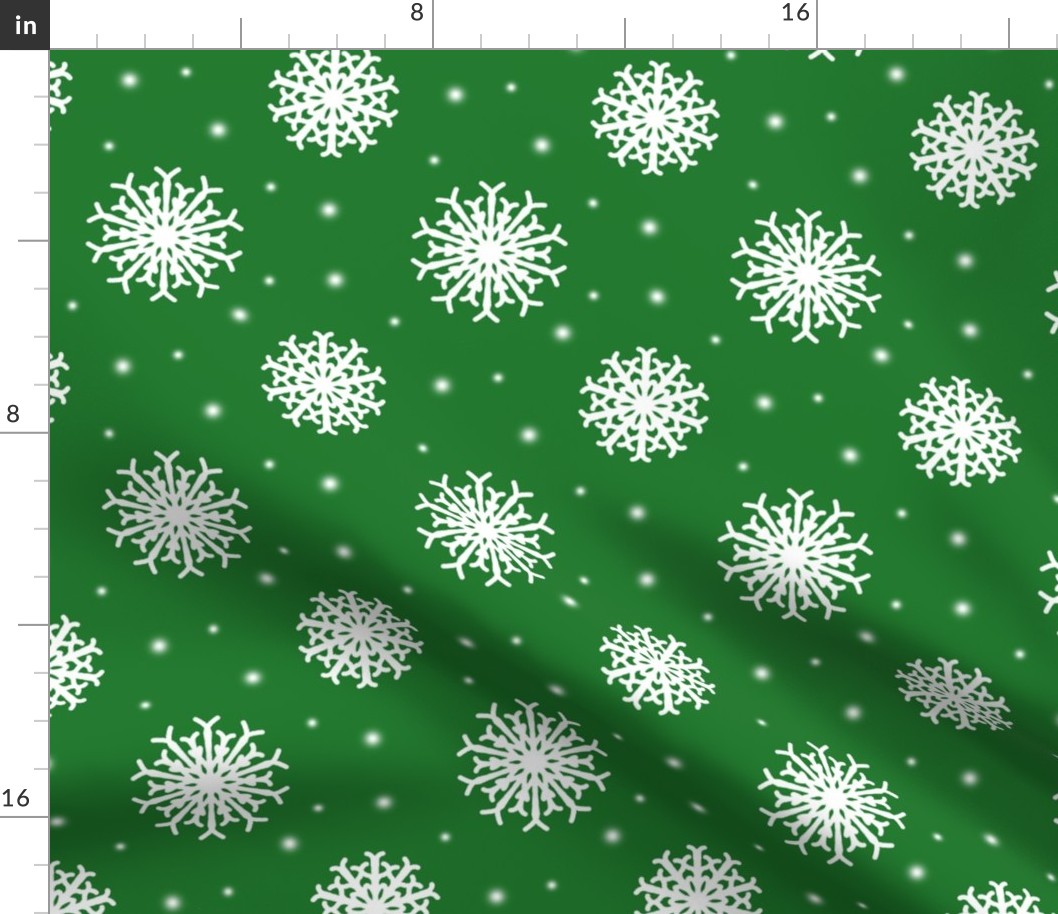 Christmas Green Snowflakes