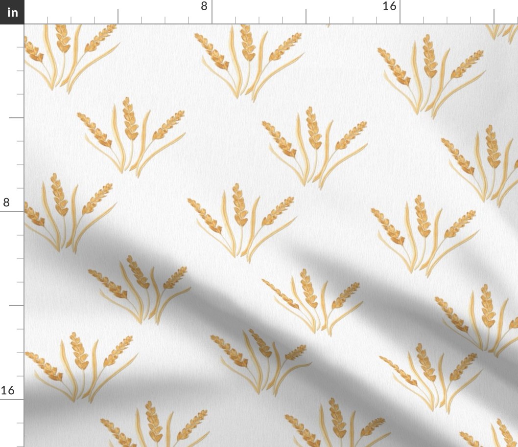Serene Waves of Wheat on  textured white (Medium)