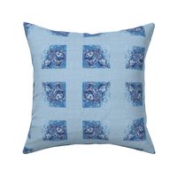 butterfly on blue linen