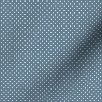 Baby Blue Polka Dots on Blue Gray Small Scale