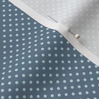 Baby Blue Polka Dots on Blue Gray Small Scale