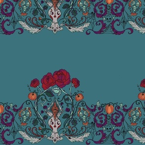 Gothic Rococo full color on teal