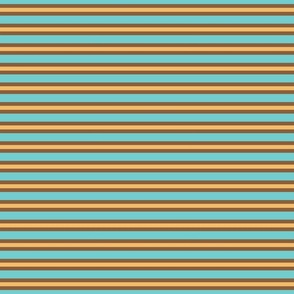 Gold and Baby Blue Stripes on Gingerbread Brown