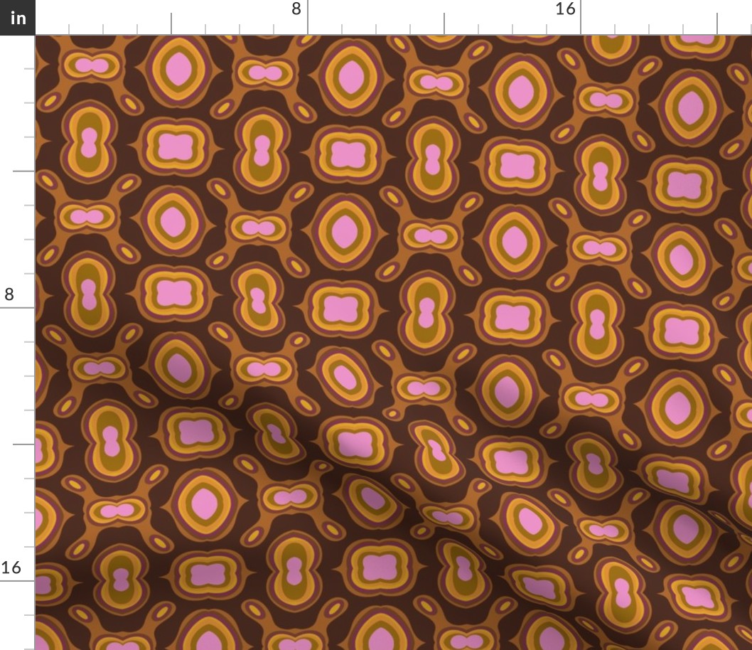Abstract Brown pink 70 retro