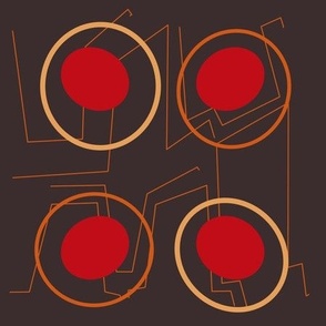 Brown retro circles 4 by 4 geometric 