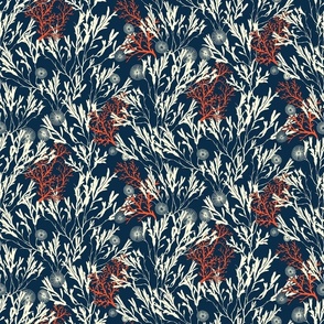 Nautical Seaweed on Navy (small)