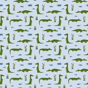 Happy crocodile swamp / Paper cut style 