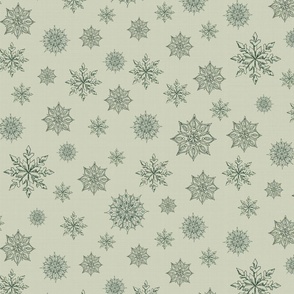 Snowflakes Green