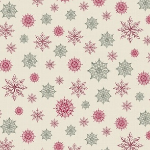 Snowflakes Red and Green