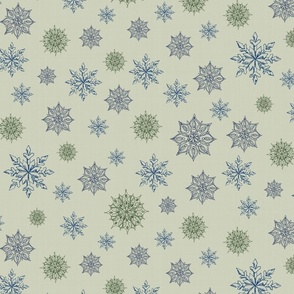 Snowflakes Blue and Green