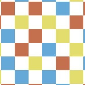 Blue Yellow and Orange Check Pattern | Checkered