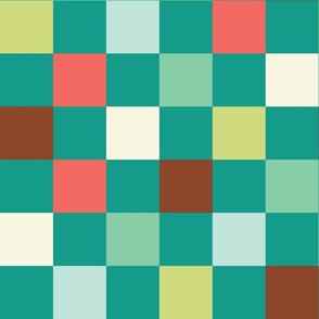 Bright Teal  Check Pattern | Checkered