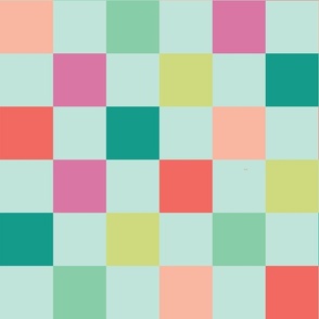 Teal and Pink Check Pattern | Checkered