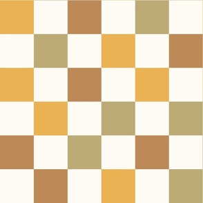 Retro Sunburst Yellow Check Pattern | Checkered