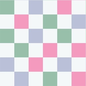 Pastel Pink, Purple & Green Check Pattern | Checkered