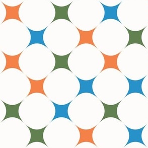 Orange Green Blue Star Check Pattern | Checkered