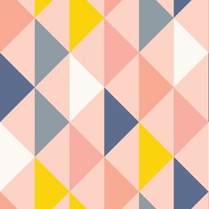 Girly Blue Yellow Pink Geometric Triangles | Geometric Diamonds