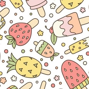 Fruit Popsicles in Pastels (Large Scale)