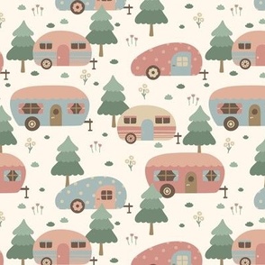 Cute Campers in Muted Colors (Small Scale)